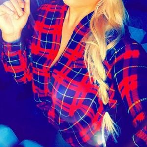 Cropped plaid shirt